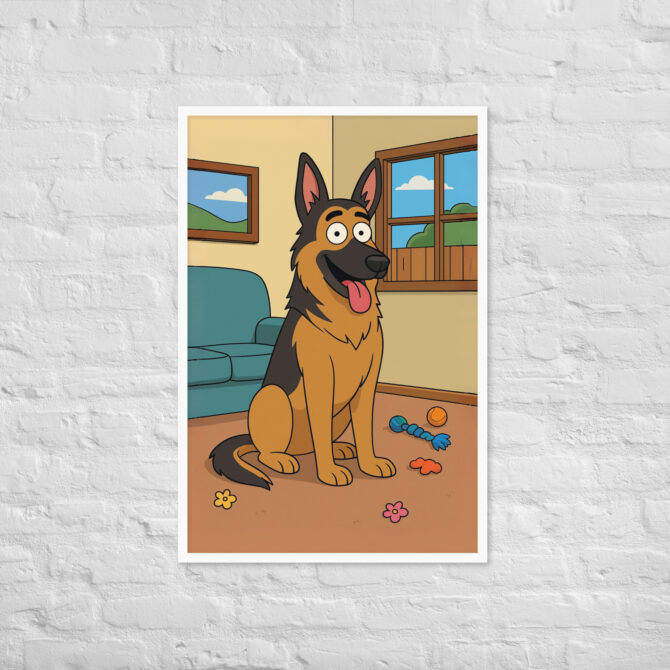 Custom Living Room Pet Cartoon – Framed Poster (Family Style) - Image 18