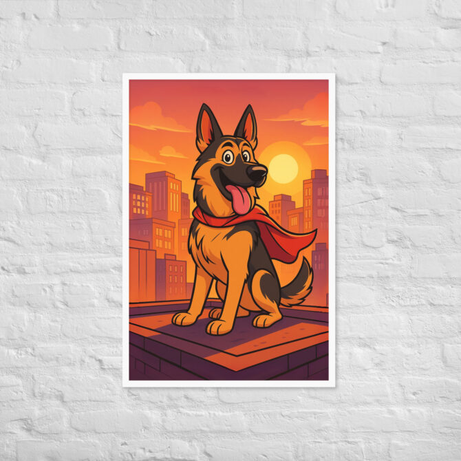 Cartoon Pet Superhero Poster – Custom Framed Pet Portrait in City Comic Style - Image 18