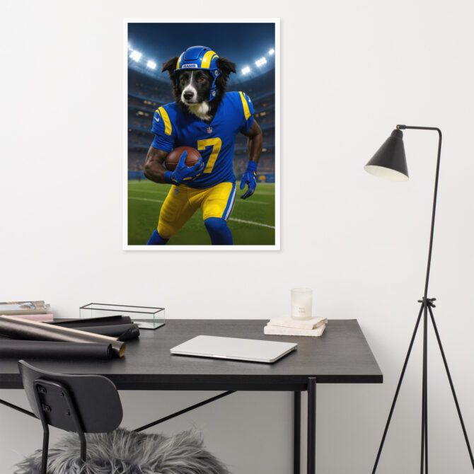 Custom Los Angeles Rams Pet Portrait – Framed Poster - Image 8