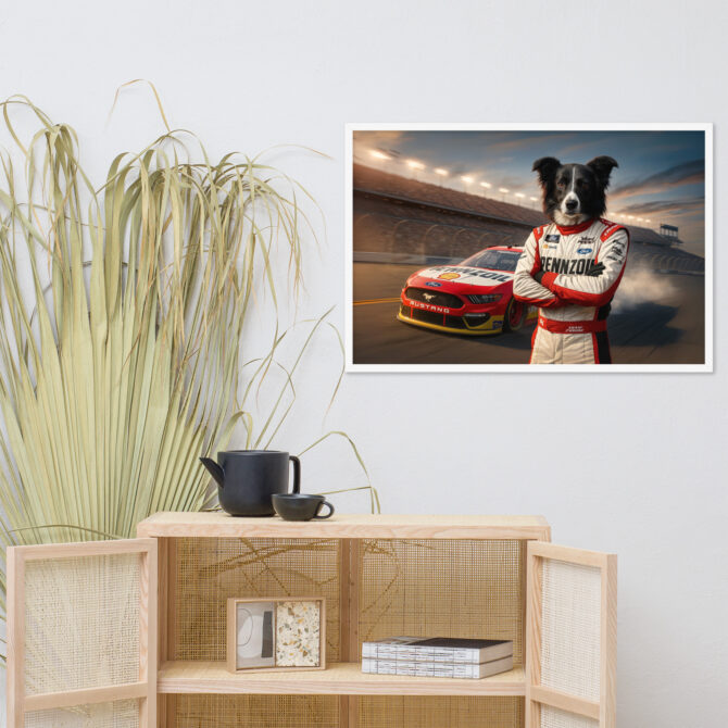 Custom NASCAR Pet Portrait – Team Penske Mustang Poster