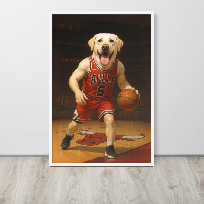 Chicago Bulls Custom Pet Basketball Poster – Framed NBA Art - Image 8