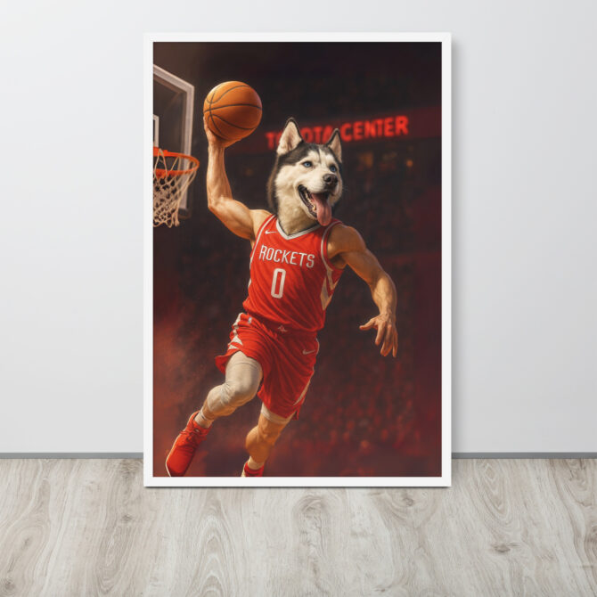 Houston Rockets Custom Pet Basketball Poster – Framed Art - Image 8