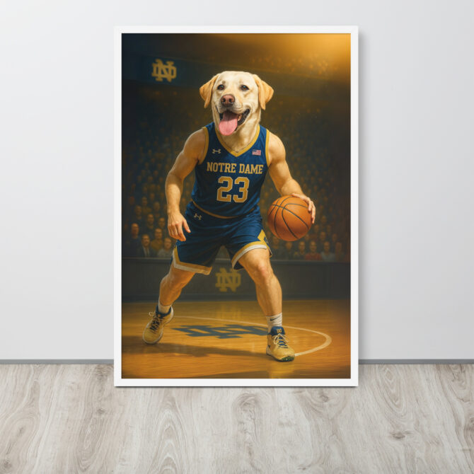 Notre Dame Pet Basketball Poster – Custom Framed Artwork - Image 8