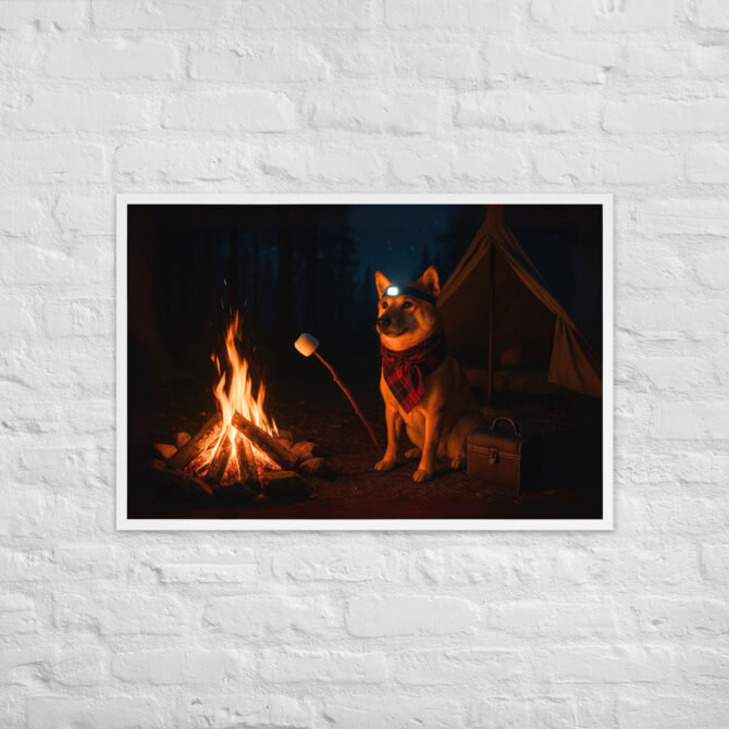 Custom Camping Pet Portrait – Campfire Companion Framed Poster - Image 10