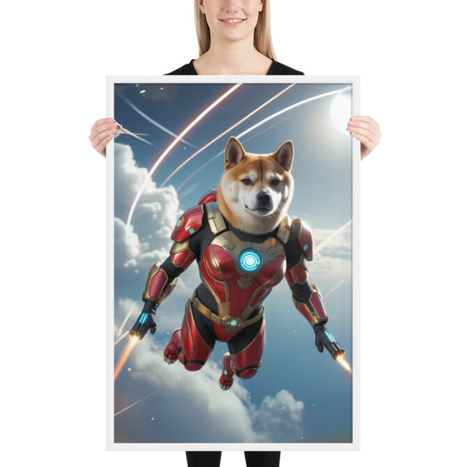 Iron Paw Superhero Pet Portrait – Custom Framed Print - Image 6