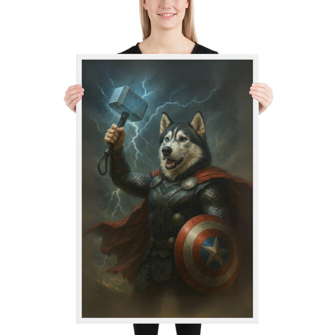 Thor Barkson – Custom Superhero Pet Portrait Poster - Image 6