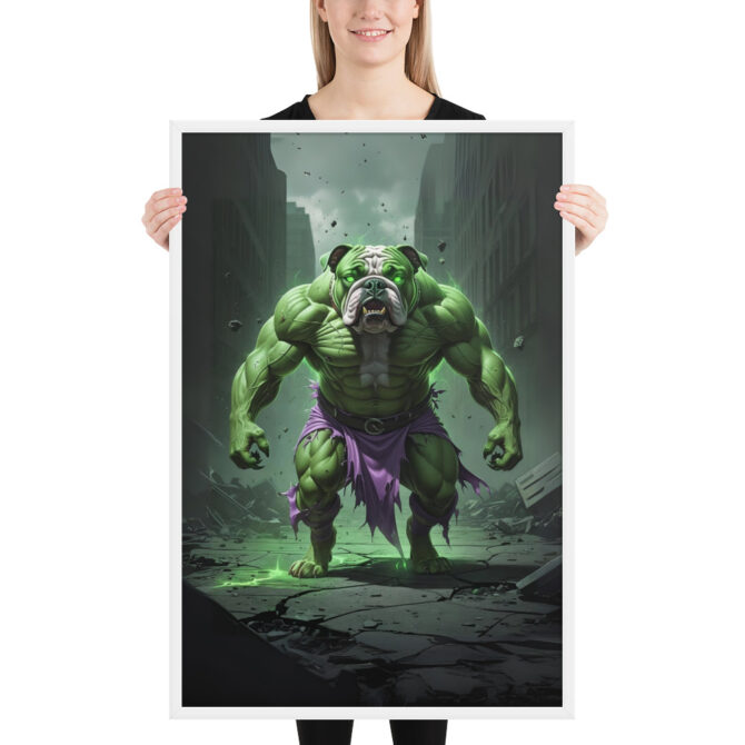 The Incredibull – Custom Superhero Pet Portrait Framed Poster - Image 6