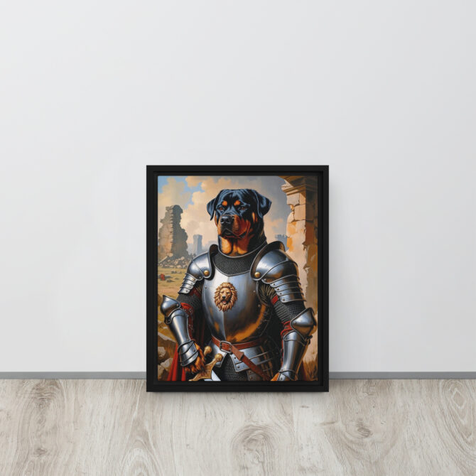 Custom Renaissance Pet Portrait – The Knight of Naples (Framed Canvas) - Image 2