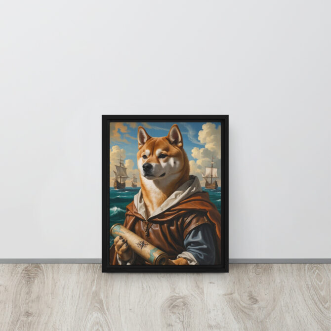 Marco Pawlo the Explorer – Custom Renaissance Pet Portrait on Framed Canvas - Image 2