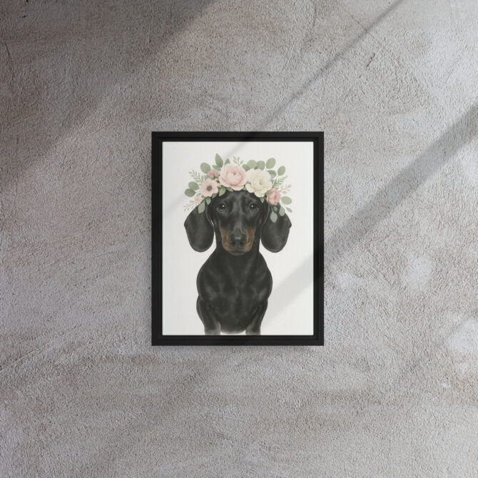 Floral Crown Custom Pet Portrait on Framed Canvas - Image 2