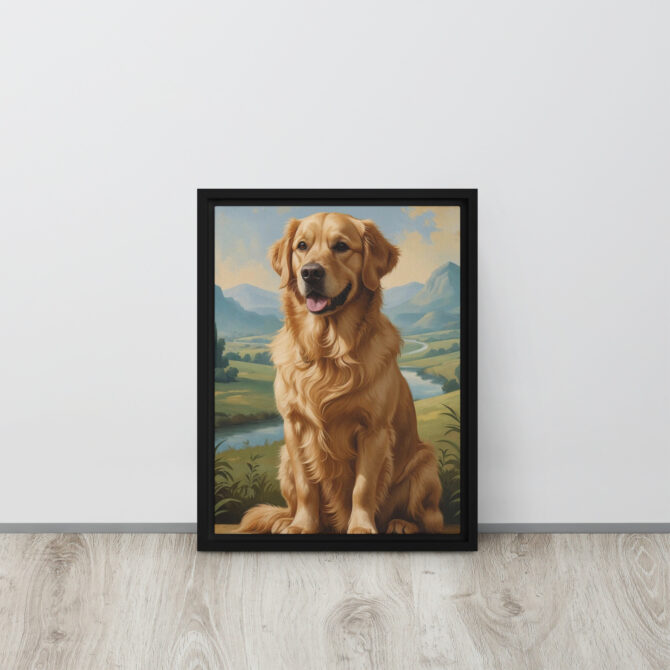 The Doga Lisa – Custom Renaissance Pet Portrait on Framed Canvas - Image 2