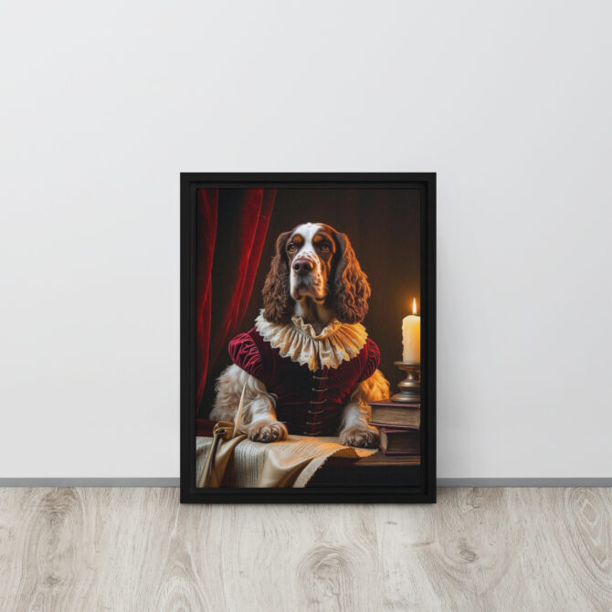 Custom Renaissance Pet Portrait – “Sir Barktangelo the Bard” (Framed Canvas) - Image 2