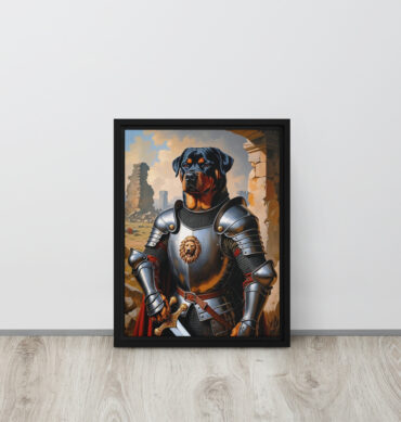Custom Renaissance Pet Portrait – The Knight of Naples (Framed Canvas)