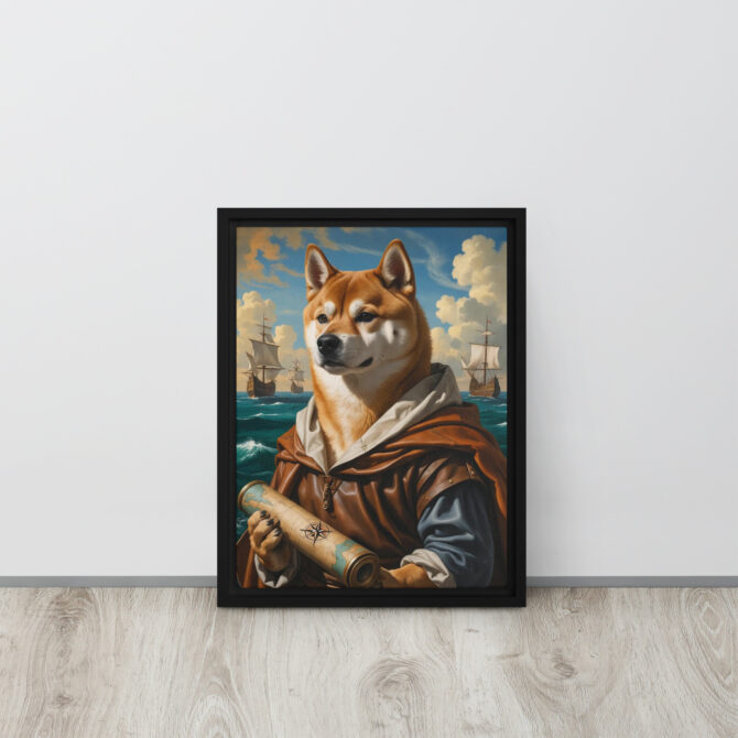 Marco Pawlo the Explorer – Custom Renaissance Pet Portrait on Framed Canvas - Image 3
