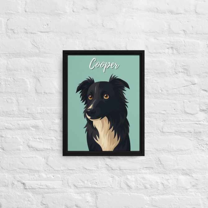 Modern Pet Portrait – Vector Style on Framed Canvas - Image 3