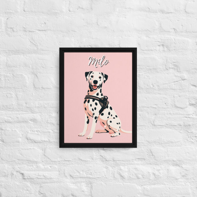 Custom Modern Pet Portrait – Minimalist Vector on Canvas - Cherry Blossom - Image 3