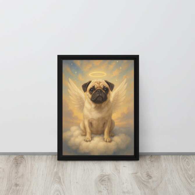 Heavenly Pet Memorial Canvas – Angel Wings Tribute Art - Image 3