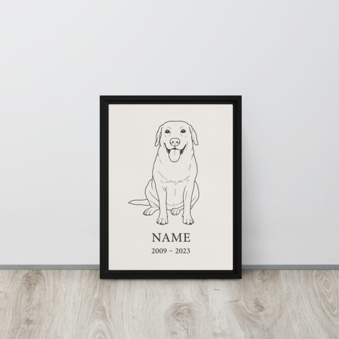Custom Minimalist Pet Memorial Line Art – Framed Canvas - Image 3