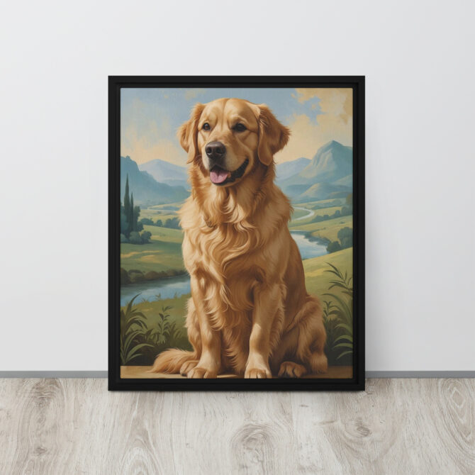 The Doga Lisa – Custom Renaissance Pet Portrait on Framed Canvas - Image 3