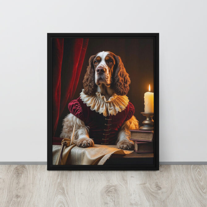 Custom Renaissance Pet Portrait – “Sir Barktangelo the Bard” (Framed Canvas) - Image 3