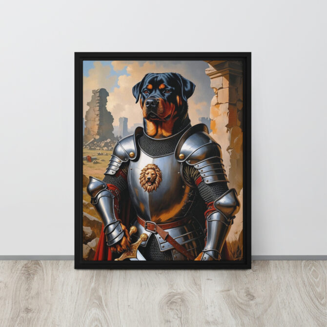 Custom Renaissance Pet Portrait – The Knight of Naples (Framed Canvas) - Image 3
