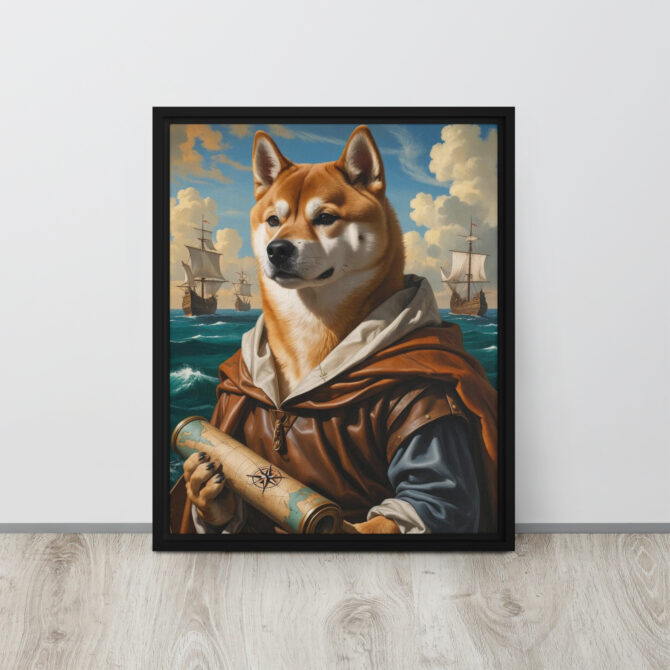 Marco Pawlo the Explorer – Custom Renaissance Pet Portrait on Framed Canvas - Image 4