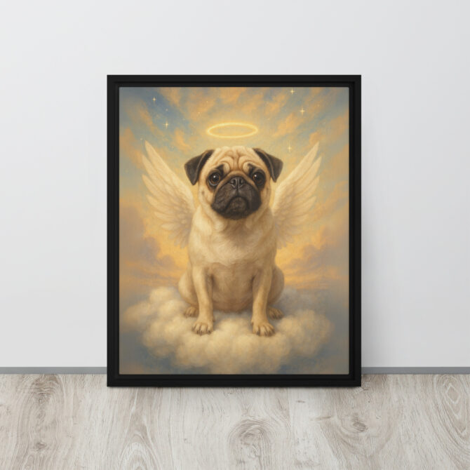 Heavenly Pet Memorial Canvas – Angel Wings Tribute Art - Image 4