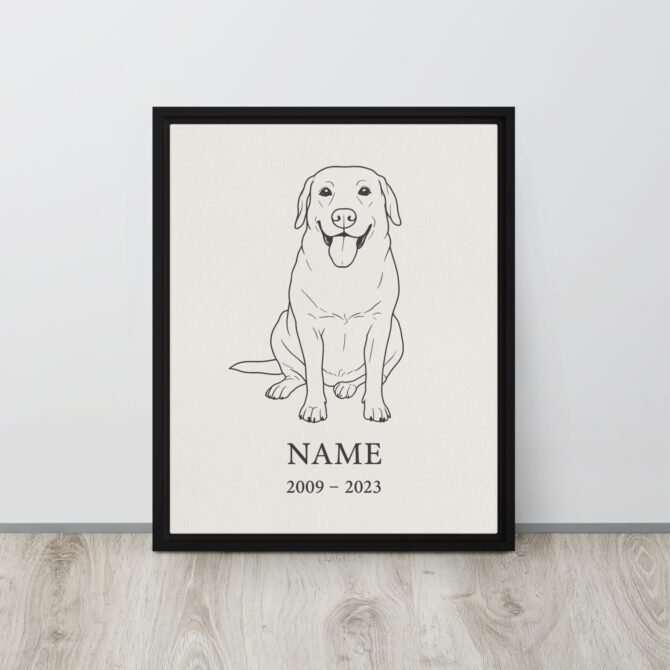 Custom Minimalist Pet Memorial Line Art – Framed Canvas - Image 4