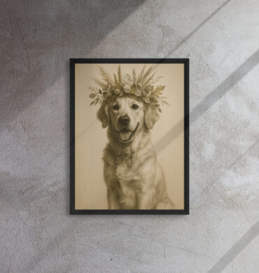 Dried Out Pet Portrait – Custom Floral Canvas Wall Art