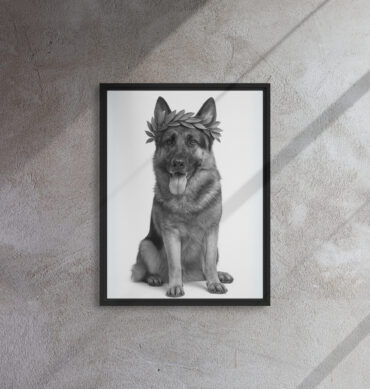Roman Crown Custom Pet Portrait – Framed Canvas Print