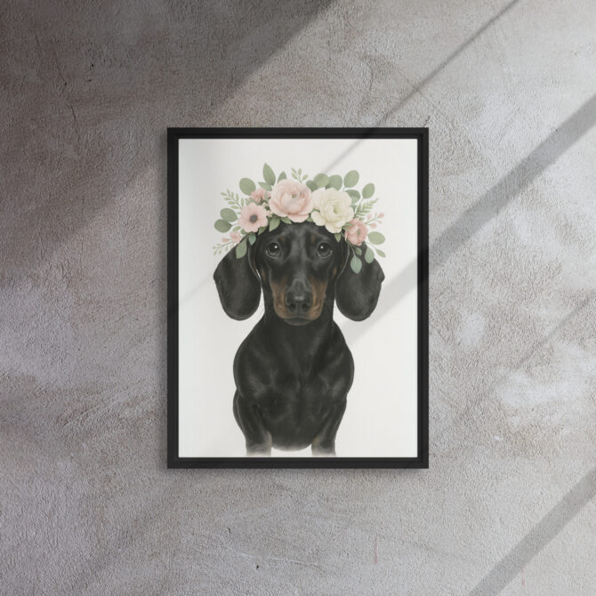 Floral Crown Custom Pet Portrait on Framed Canvas - Image 3