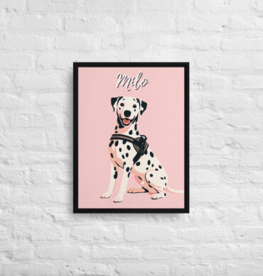Custom Modern Pet Portrait – Minimalist Vector on Canvas - Cherry Blossom