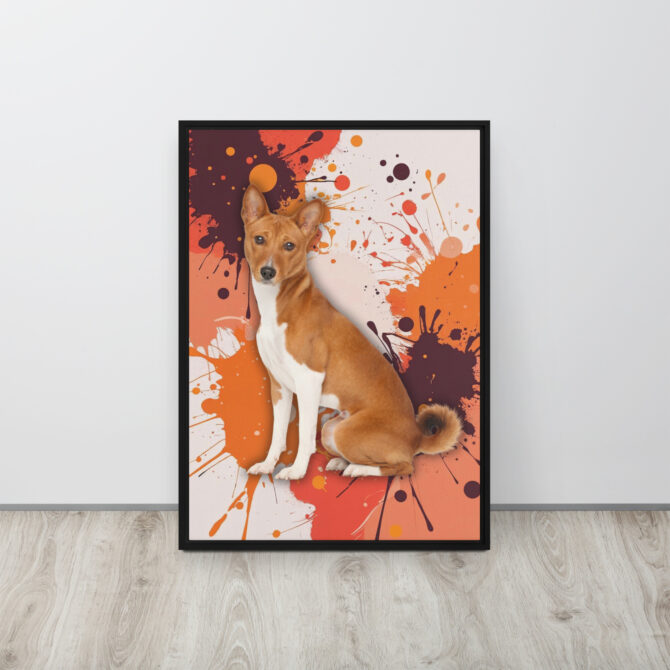 Color-Boom Pet Portrait – Orange Canvas (Framed) - Image 4
