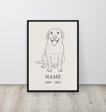 Custom Minimalist Pet Memorial Line Art – Framed Canvas