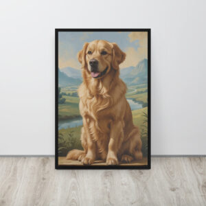 The Doga Lisa – Custom Renaissance Pet Portrait on Framed Canvas
