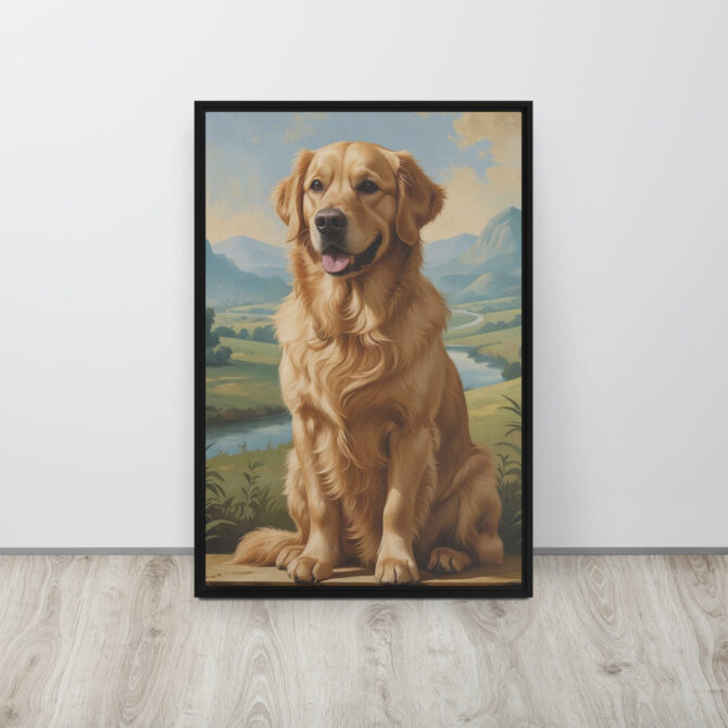 The Doga Lisa – Custom Renaissance Pet Portrait on Framed Canvas