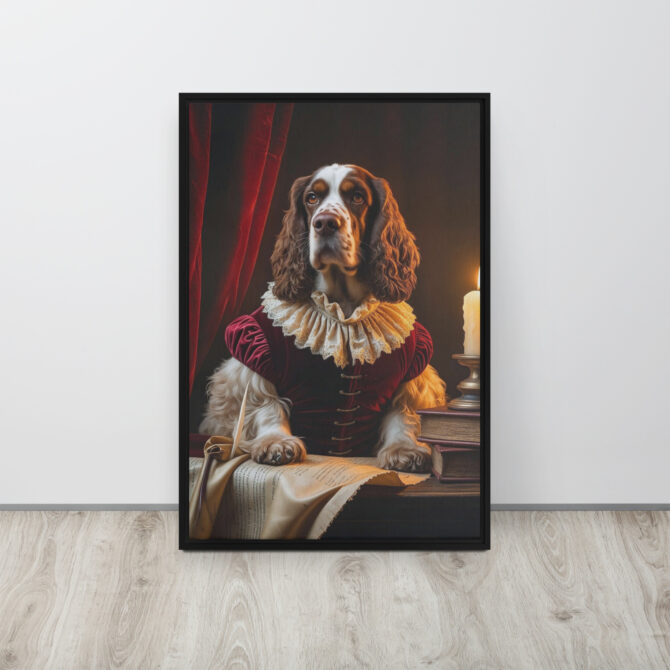 Custom Renaissance Pet Portrait – “Sir Barktangelo the Bard” (Framed Canvas) - Image 4