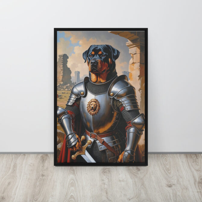 Custom Renaissance Pet Portrait – The Knight of Naples (Framed Canvas) - Image 4