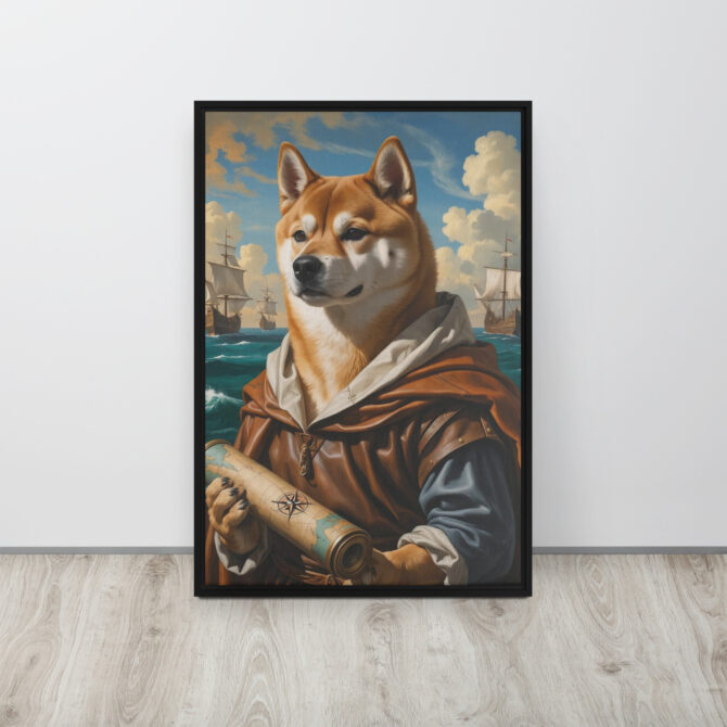 Marco Pawlo the Explorer – Custom Renaissance Pet Portrait on Framed Canvas - Image 5