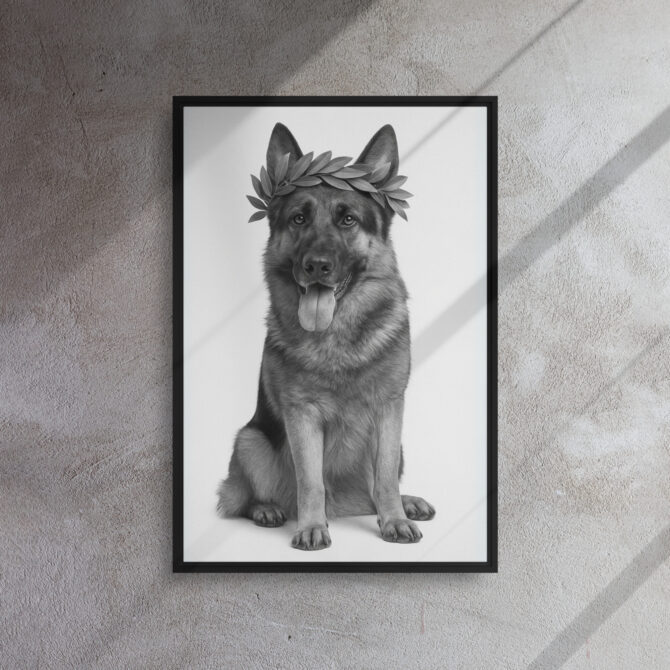 Roman Crown Custom Pet Portrait – Framed Canvas Print - Image 3