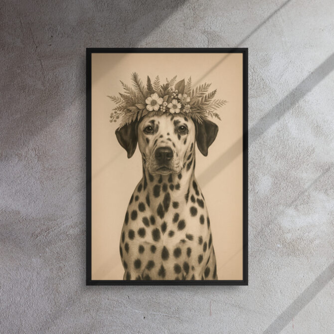 Foliage Floral Pet Portrait on Canvas – Custom Animal Art - Image 4