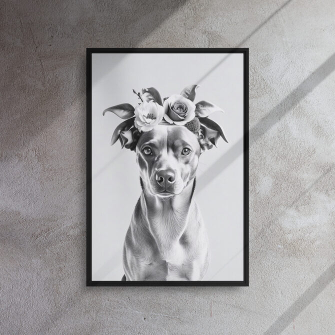 Full Bloom Floral Pet Portrait – Custom Canvas Print - Image 4