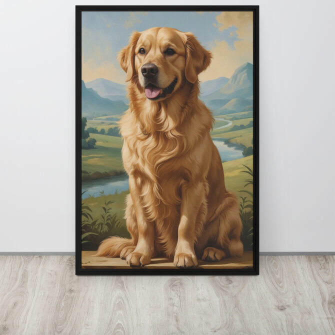 The Doga Lisa – Custom Renaissance Pet Portrait on Framed Canvas - Image 4