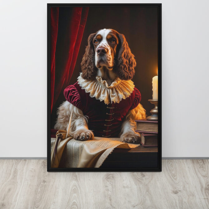 Custom Renaissance Pet Portrait – “Sir Barktangelo the Bard” (Framed Canvas) - Image 5