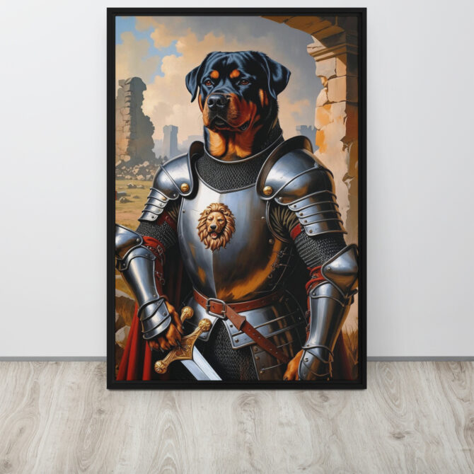 Custom Renaissance Pet Portrait – The Knight of Naples (Framed Canvas) - Image 5