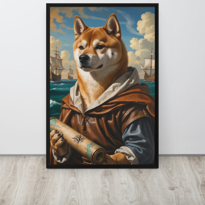 Marco Pawlo the Explorer – Custom Renaissance Pet Portrait on Framed Canvas - Image 6