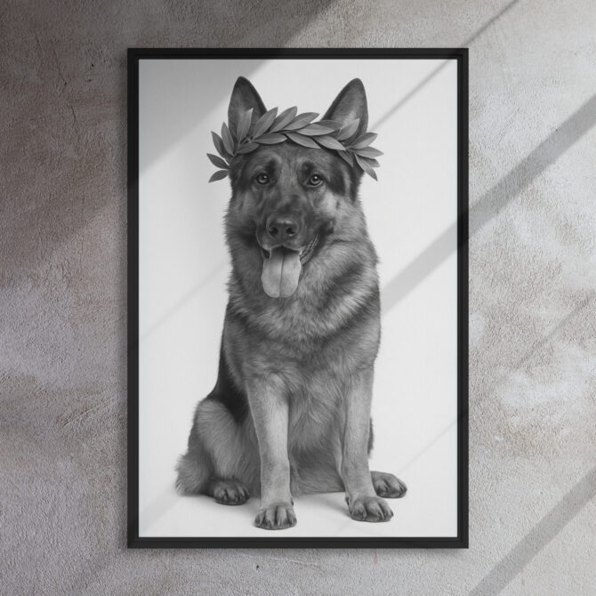 Roman Crown Custom Pet Portrait – Framed Canvas Print - Image 4