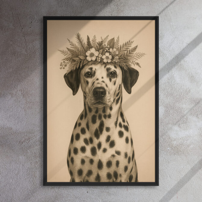 Foliage Floral Pet Portrait on Canvas – Custom Animal Art - Image 5