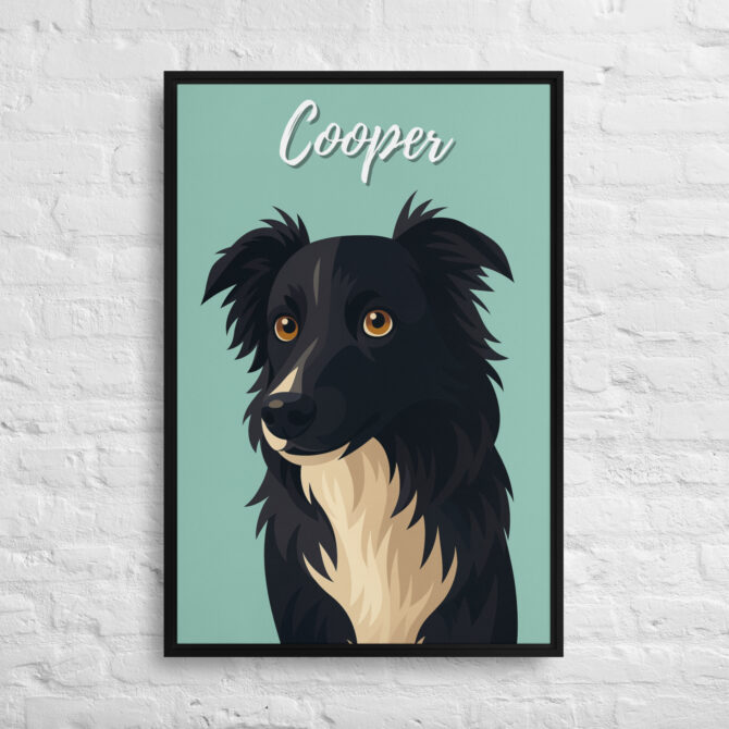 Modern Pet Portrait – Vector Style on Framed Canvas - Image 4