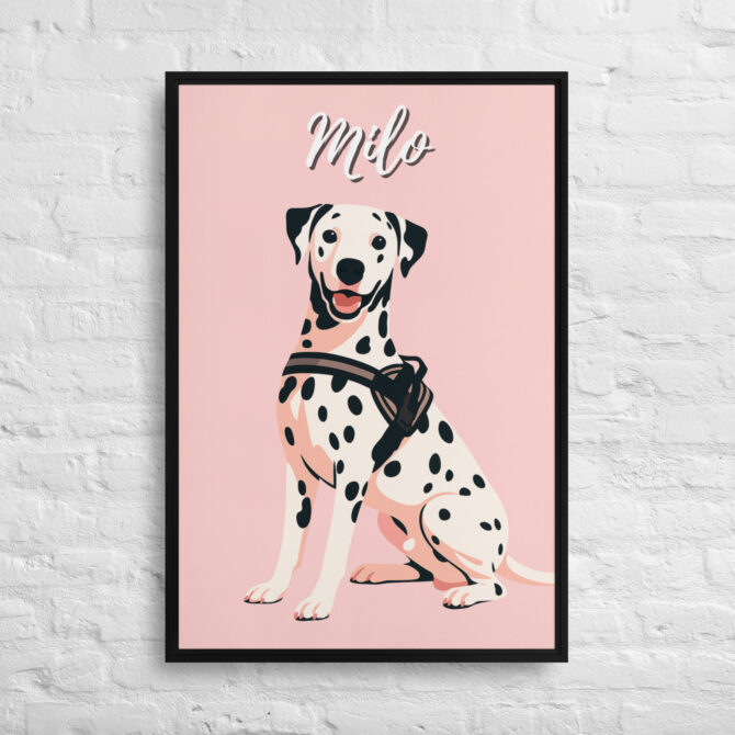 Custom Modern Pet Portrait – Minimalist Vector on Canvas - Cherry Blossom - Image 4